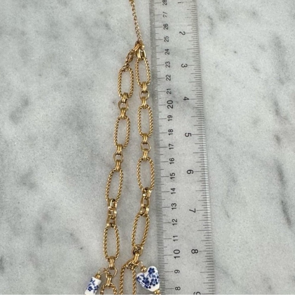 Gold Chain Pink Blue White Pendant Pearl Charm Necklace 

Brand New - Picture 3 of 6